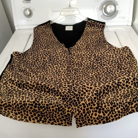 Style Studio Trio Animal Print Vest Skirt Blouse Ensemble Sz. 1X Y2K Boho USA - Picture 15 of 16